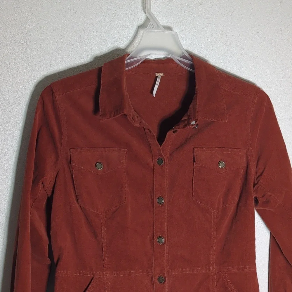 Free People Women's Dress Dynamite Corduroy‎ Burnt Orange Large